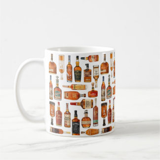 Café Caneca de Aquarela de Garrafa de Bourbon
