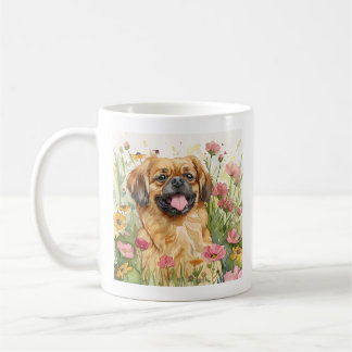 Café Caneca de Aquarela do Pequinês Pacífico
