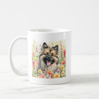 Café Caneca de Aquarela Keeshond
