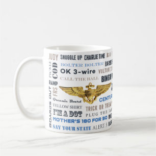 Café Caneca de ar naval com linguo e F/A-18F