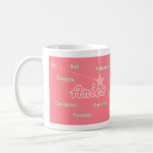 Caneca de Áries Vermelha Aquarela Astrologia Signo