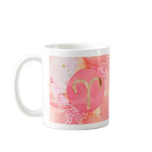 Caneca de Áries Vermelha Aquarela Astrologia Signo