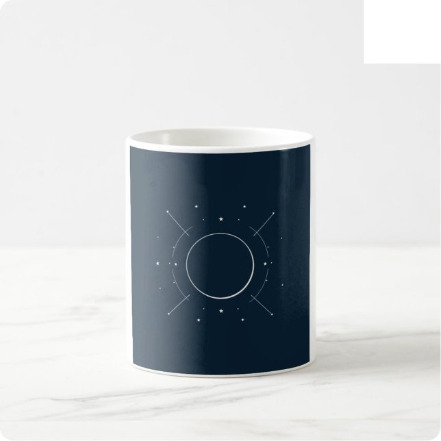 Café Caneca de Arte Celestial - Azul Marinho e Prata (Criador carregado)