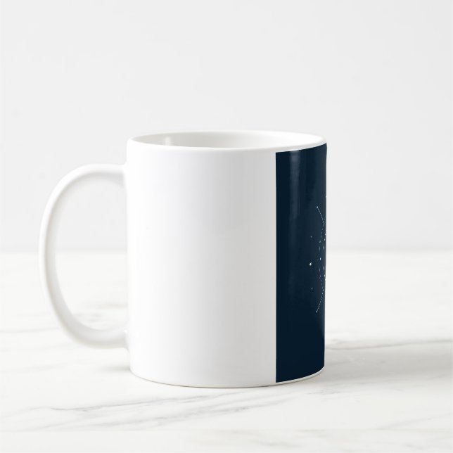 Café Caneca de Arte Celestial - Azul Marinho e Prata (Esquerda)