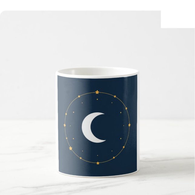 Café Caneca de Arte Celestial - Índigo e Dourado (Criador carregado)