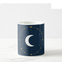 Caneca de Arte Celestial - Índigo e Dourado (Envol