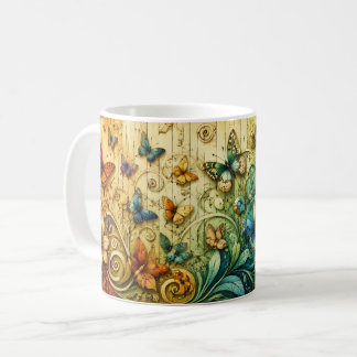 Café Caneca de Arte com Fantasia Floral Colorida | Natu