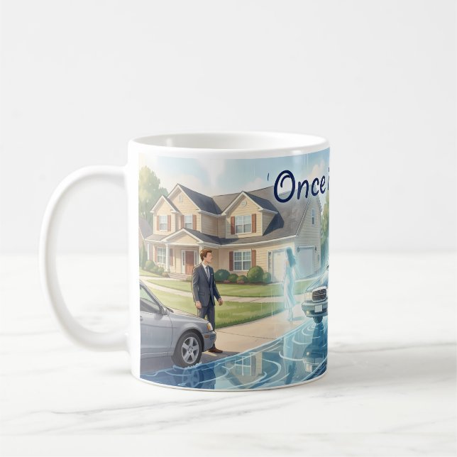 Café Caneca de Arte com Reflexo de Água Única na Vida (Esquerda)