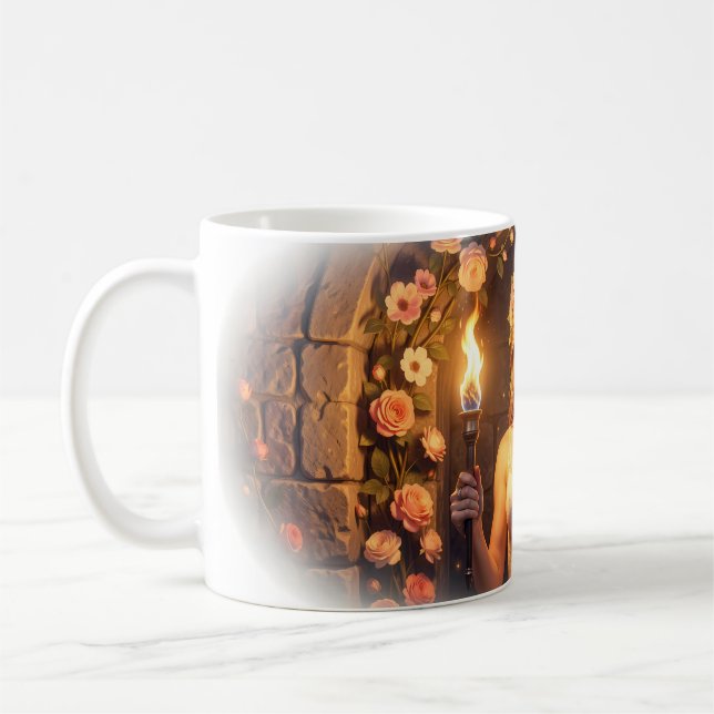 Café Caneca de Arte com Retrato da Princesa da Rosa Enc (Esquerda)