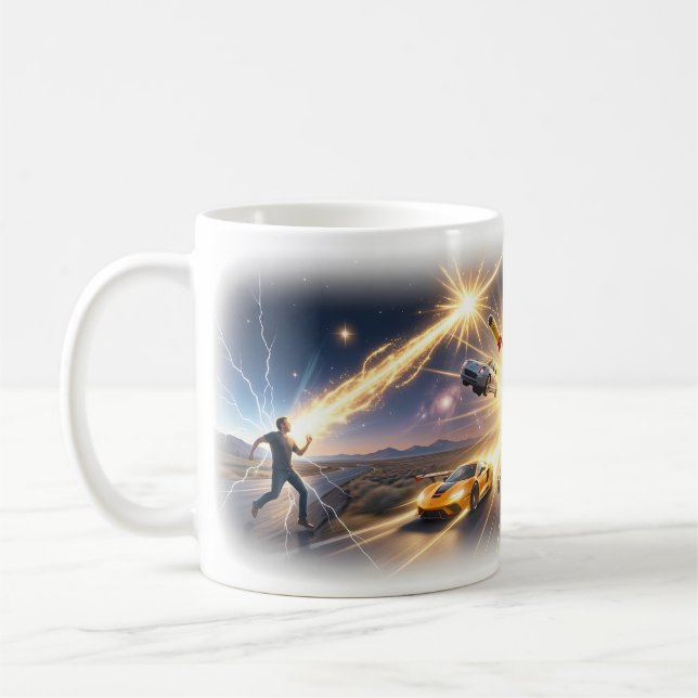 Café Caneca de Arte de Aventura de Explosão de Poder Có (Esquerda)