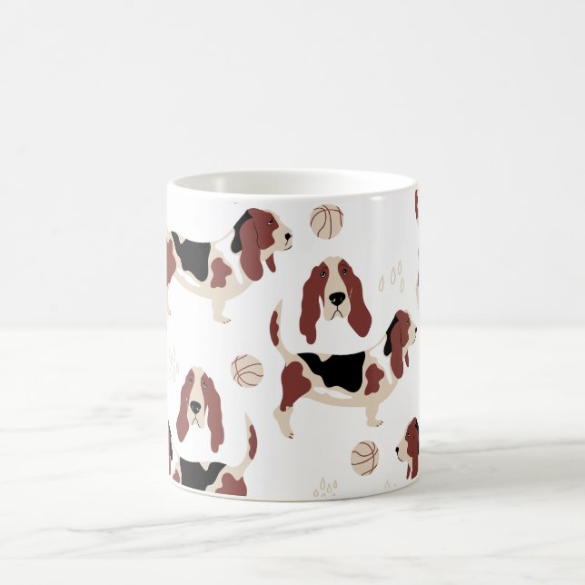 Café Caneca de Arte de Cachorro • Estilo Pop Art Brilha (Centro)