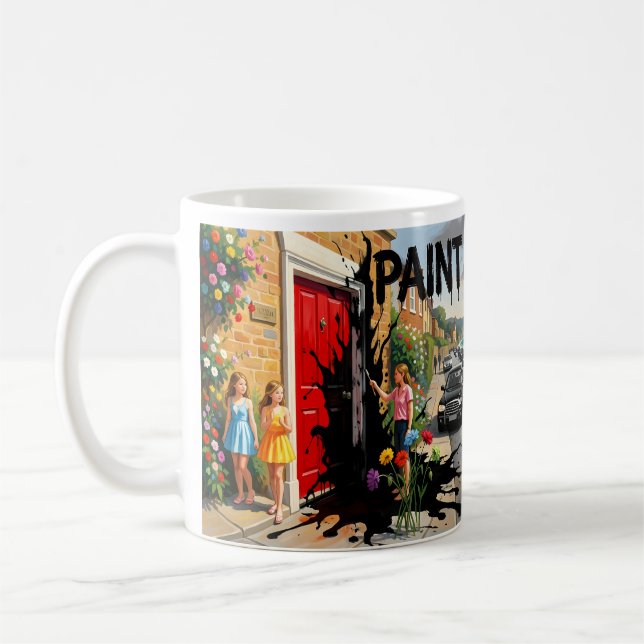 Café Caneca de Arte de Contraste Emocional Pinte de Pre (Esquerda)