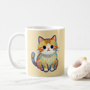 Café Caneca de Arte de Gato com Lápis de Cor Fofo Mel C