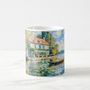 Café Caneca de Arte de Jardim Impressionista Casa à Bei
