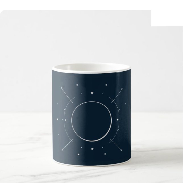 Café Caneca de Arte de Linha Celestial - Azul Marinho e (Criador carregado)