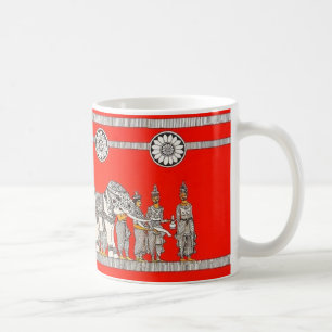 Café Caneca de Arte do Elefante Branco Vibrante do Sri 