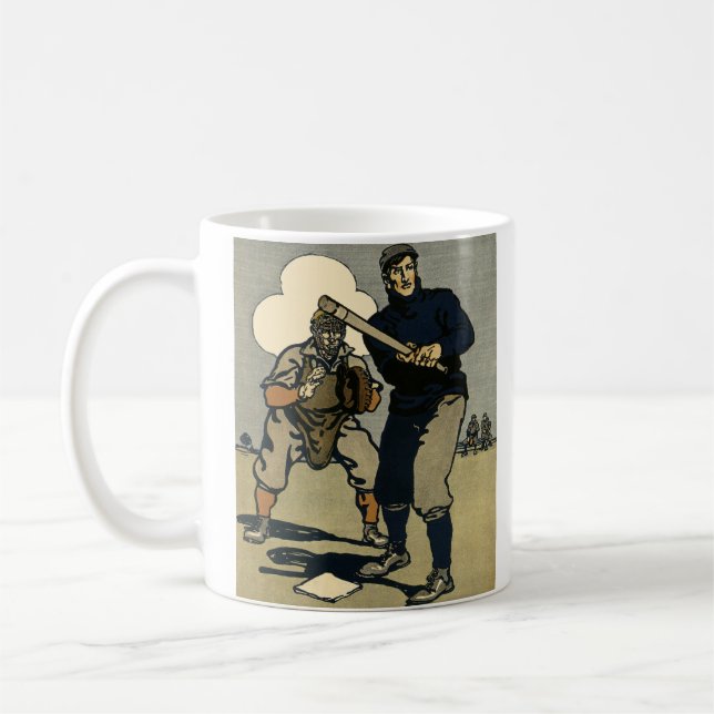 Café Caneca de Arte Estilizada de Jogadores de Beisebol (Esquerda)