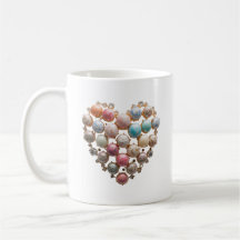 Caneca de Arte Floral Pastel Jewel Heart — Cottage