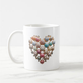 Café Caneca de Arte Floral Pastel Jewel Heart — Cottage
