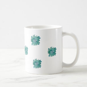 Café Caneca de Arte Floral Turquesa de Estilo Pintado à
