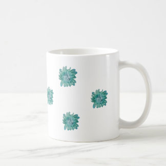 Café Caneca de Arte Floral Turquesa de Estilo Pintado à