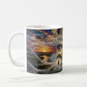Café Caneca de Arte Floresta Celestial Escada para o Cé