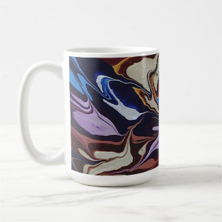 Café Caneca de Arte Fluida com Redemoinho Azul e Roxo
