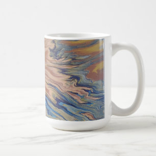 Café Caneca de Arte Fluida Mármore Pastel