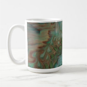 Café Caneca de Arte Fluida Verde Salvia e Cobre