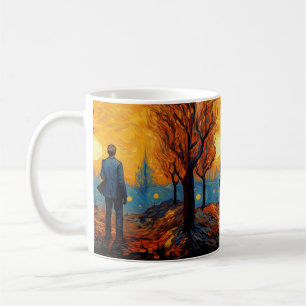 Café Caneca de Arte Impressionista do Pôr do Sol da Hor