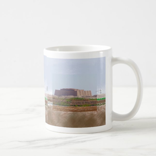 Café Caneca de Arte Impressionista Ziggurat de Ur (Direita)