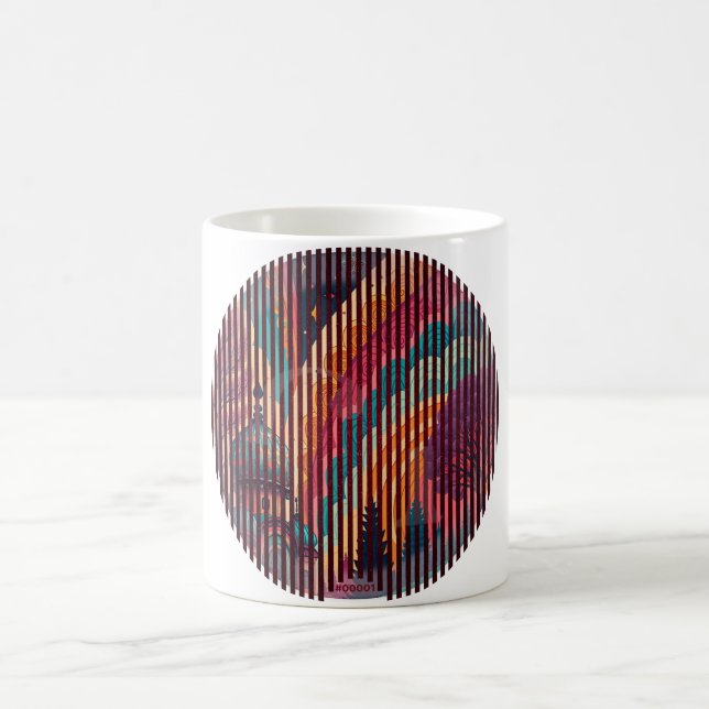 Café Caneca de Arte Listrada Redonda Personalizada (Centro)