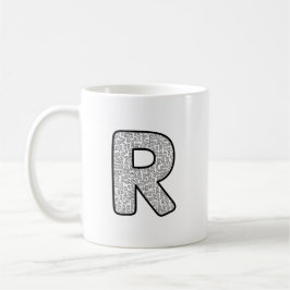 Café Caneca de Arte Minimalista Monocromática com Letra