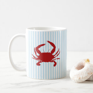 Café Caneca de arte náutica de caranguejo vermelho com