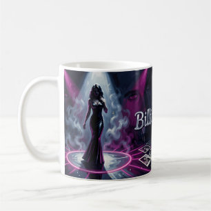 Café Caneca de Arte Neon Femme Fatale Mistério Spotligh