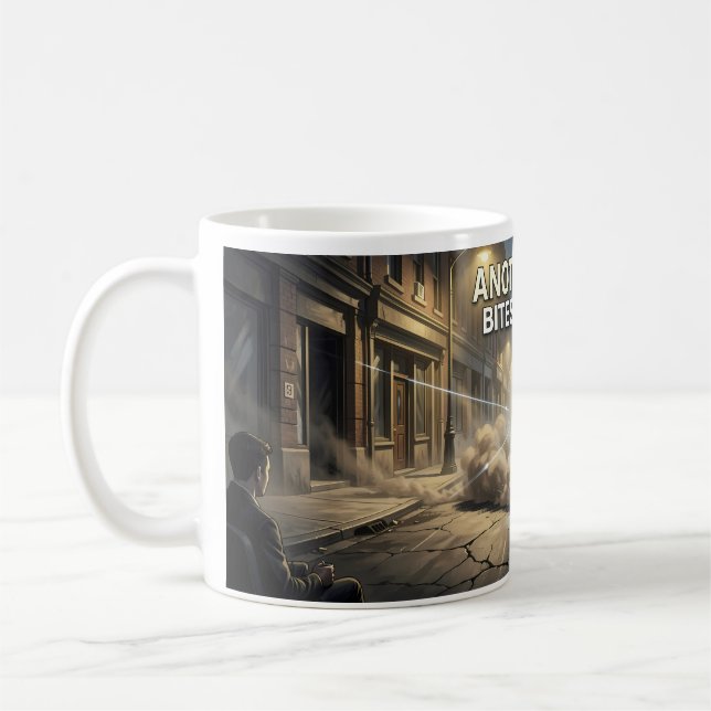 Café Caneca de Arte Noir de Confronto em Beco Empoeirad (Esquerda)
