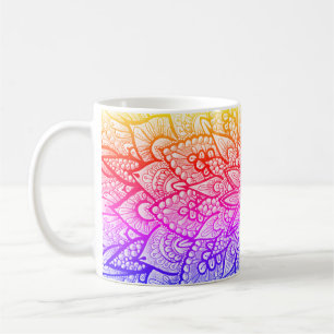 Café Caneca de Arte Original com Design de Mandala Mult