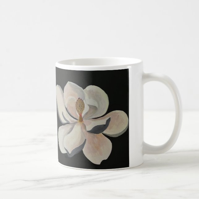 Café Caneca de Arte Refinada Magnólia em Flor Branco Cr (Direita)