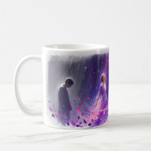 Café Caneca de Arte Roxo Chuva Violeta Sonho de Desespe