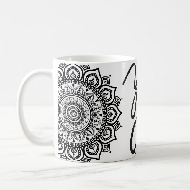 Café Caneca de Arte 'Sim, Você Pode' Mandala Motivacion (Esquerda)
