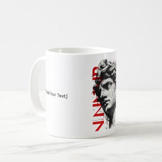 Café Caneca de Arte Trash Polka com Busto Clássico Queb (Frente Esquerda)