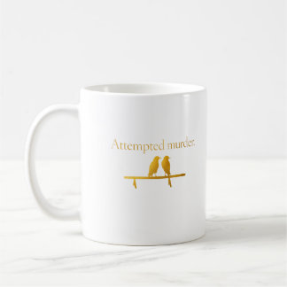 Café Caneca de Assassinato Tentado - Humor Negro Corvo