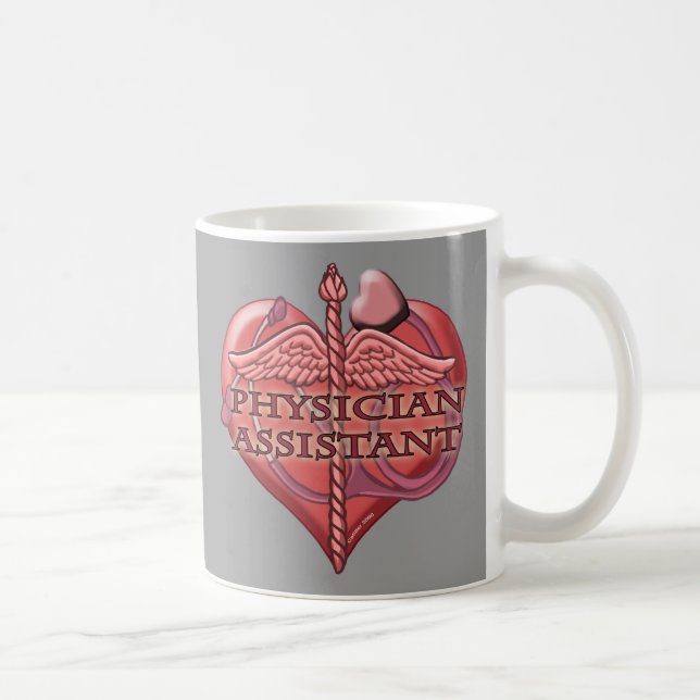 Café Caneca de Assistente Médico Coração Caduceu (Direita)