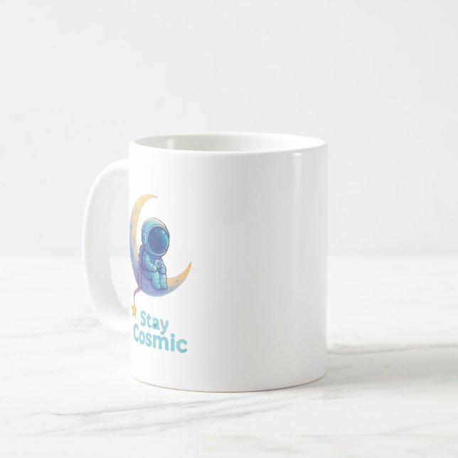 Café Caneca de Astronauta na Lua – Presente Espacial Fi (Frente Esquerda)