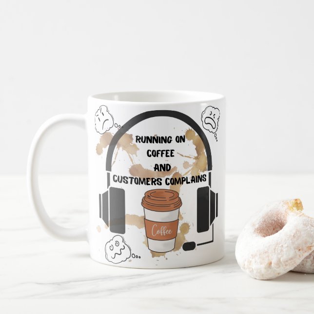 Café Caneca de atendimento ao cliente (Com Donut)