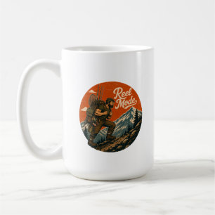 Café Caneca de Aventura de Pesca Vintage no Modo Carret