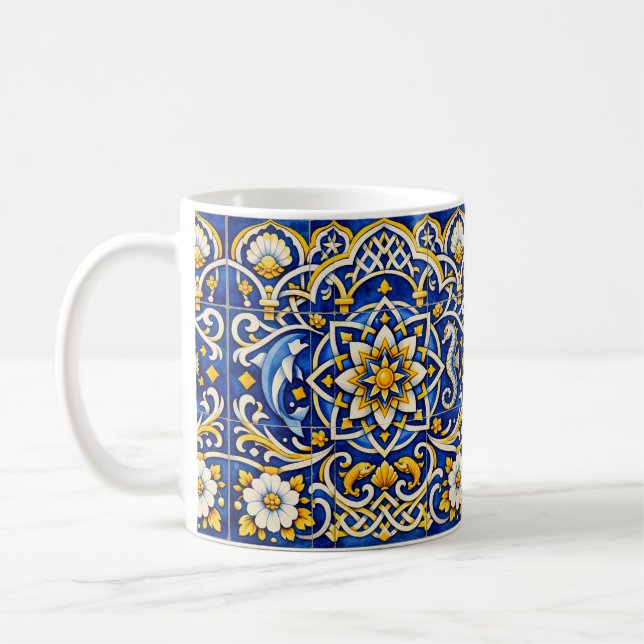 Café Caneca de Azulejo Arco de Cobalto (Esquerda)