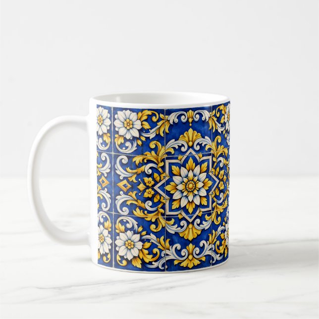 Café Caneca de Azulejo Rolo de Cobalto (Esquerda)