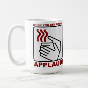 Café Caneca de Bacon Aplaudindo
