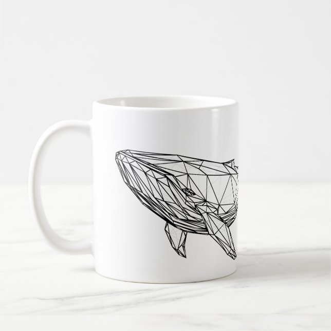 Café Caneca de Baleia Geométrica Minimalista (Esquerda)